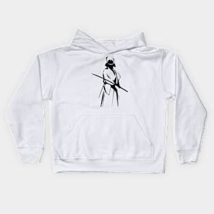 Japanese samurai minimalist art with katana Kids Hoodie